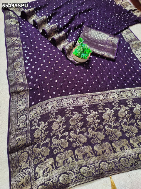 Buy New Elegant Bandhani Saree With Festive Wear KcPc