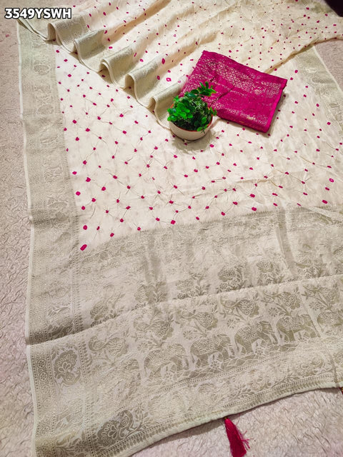 Buy New Elegant Bandhani Saree With Festive Wear KcPc