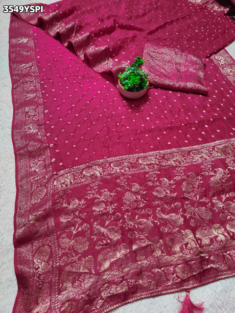 Buy New Elegant Bandhani Saree With Festive Wear KcPc