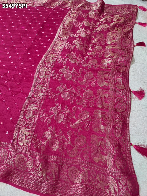 Buy New Elegant Bandhani Saree With Festive Wear KcPc