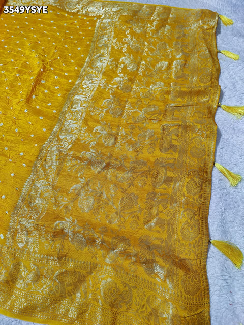 KcPc New  Munga Silk Bandhani Style Saree with Blouse – Festive Collection  RB