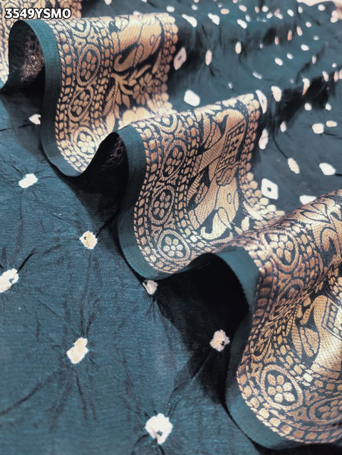 KcPc New Premium Munga Silk Bandhani Style Saree for Festive Wear  RB