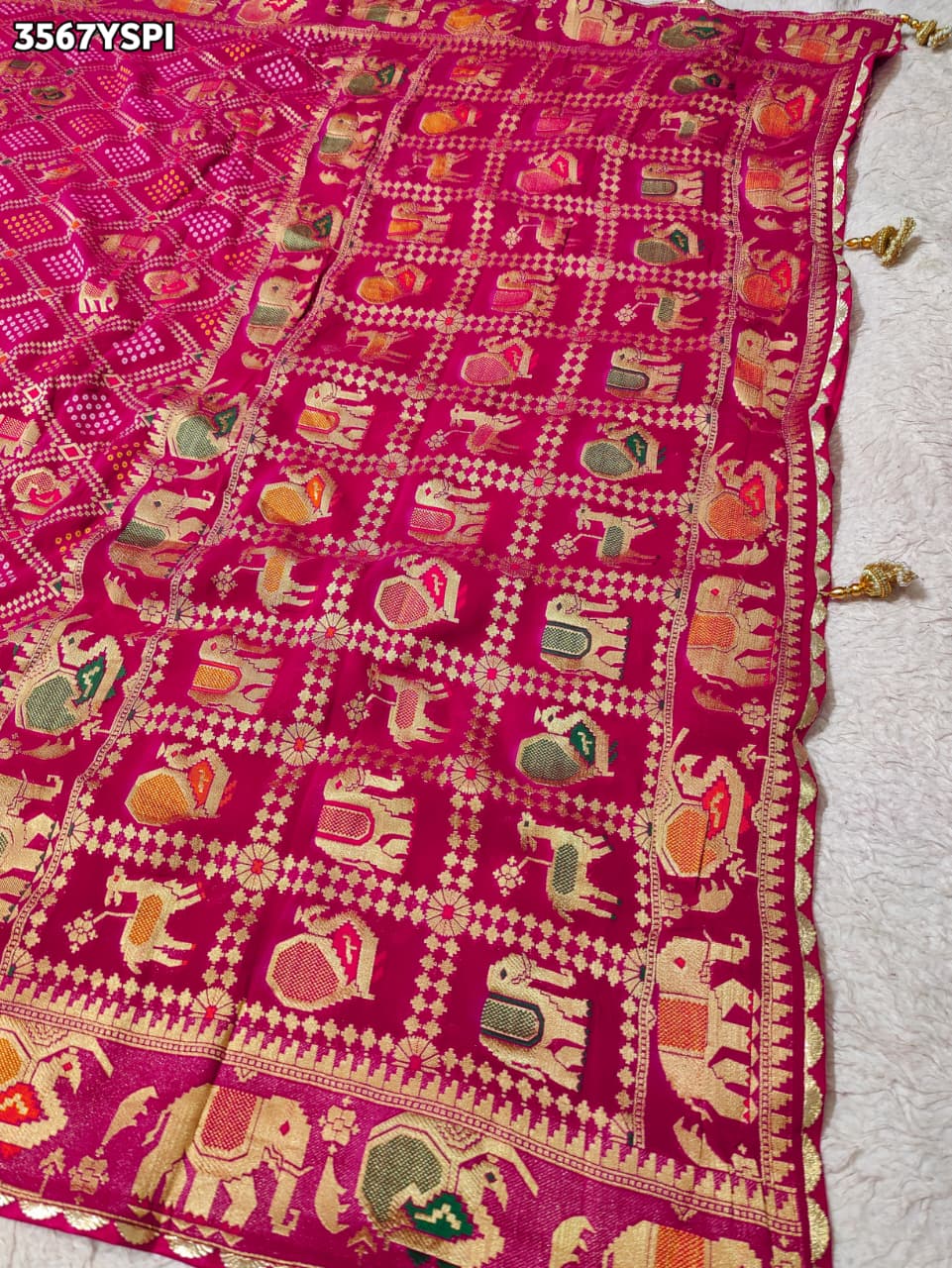 Buy New Designer Bandhani Saree With Festive Wear KcPc