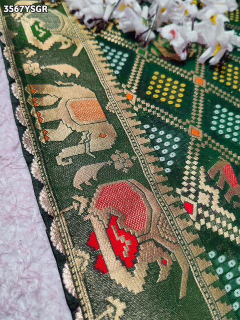 Buy New Elegant Bandhani Saree With Festive Wear KcPc