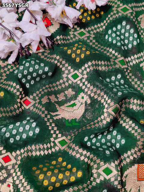 Buy New Elegant Bandhani Saree With Festive Wear KcPc