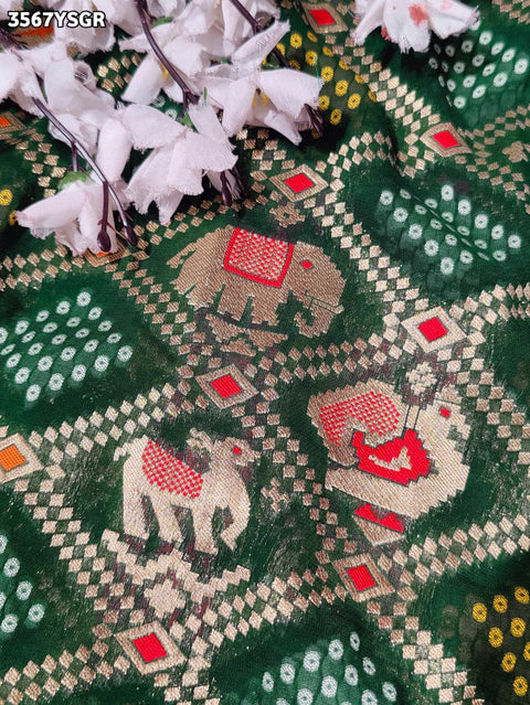 Buy New Elegant Bandhani Saree With Festive Wear KcPc