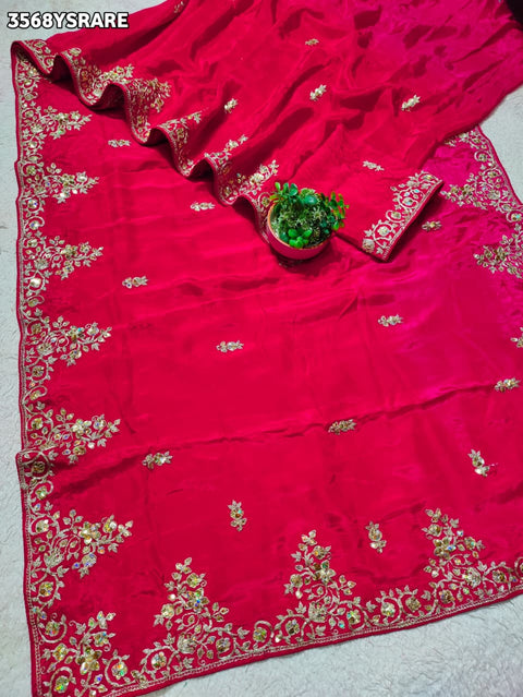 KcPc New Premium HO Silk Designer Saree with Embroidery Work  PF