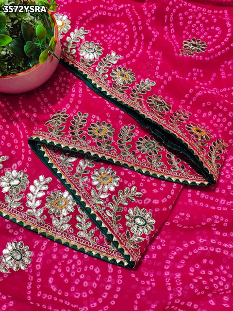 KcPc New  Designer Georgette Bandhani Saree with Gota Patti Work  SARIKA