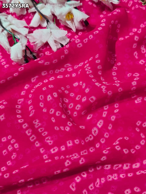 KcPc New  Designer Georgette Bandhani Saree with Gota Patti Work  SARIKA