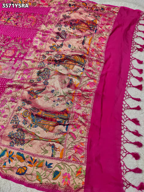 KcPc New Traditional Kaddi Georgette Kalamkari Print Saree for Festive Wear   ASIF