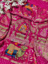 Buy New Traditional Kalamkari Print Saree for Festive Wear KcPc