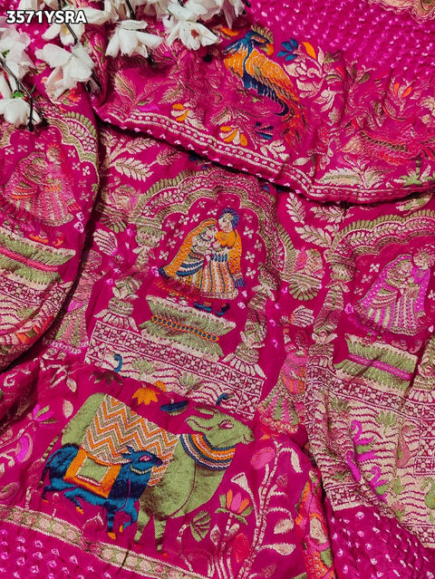 KcPc New Traditional Kaddi Georgette Kalamkari Print Saree for Festive Wear   ASIF