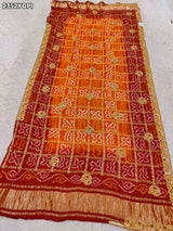 Buy New Premium Bandhani Pila Chunri Bel Buti Work KcPc