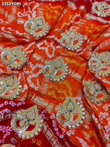 Buy New Premium Bandhani Pila Chunri Bel Buti Work KcPc