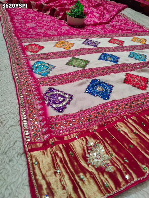 KcPc New Elegant Georgette Traditional Saree with Floral Print Work  PSF