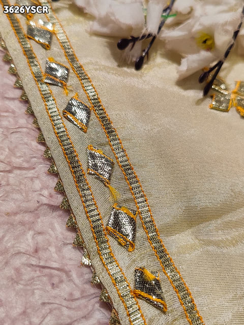 KcPc New Premium Tissue Silk Saree with Gotusser Tapeta Detailing   PDM