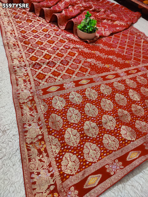 KcPc New Traditional Banarasi Pattern Khaddi Georgette Saree with Blouse  VK