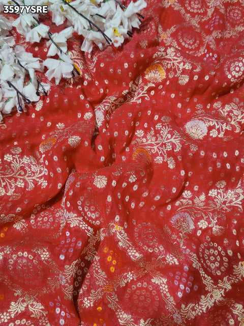 KcPc New Traditional Banarasi Pattern Khaddi Georgette Saree with Blouse  VK