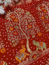 Buy New Traditional Bandhani Pattern Saree With Festive Wear KcPc