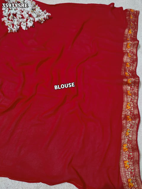 KcPc New Traditional Bandhani Pattern Georgette Party & Festive Saree  VK