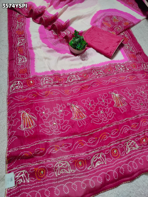 KcPc New Premium Georgette Saree with Beautiful Gotapatti Detailing  PDM