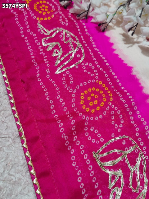 KcPc New Premium Georgette Saree with Beautiful Gotapatti Detailing  PDM