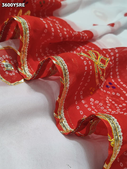 KcPc New Festive Special Georgette Faag Style Saree with Gotapatti Work   PDM