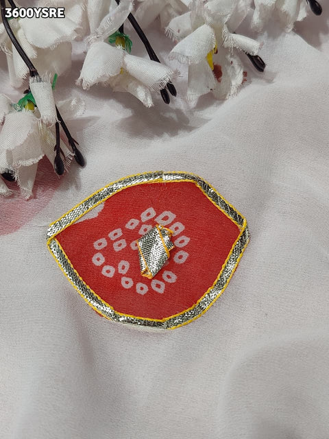 KcPc New Festive Special Georgette Faag Style Saree with Gotapatti Work   PDM