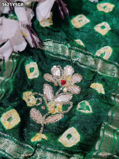 KcPc New Royal Modal Gaji Silk Ghatchola Style Saree with Gota Patti Work  PSF