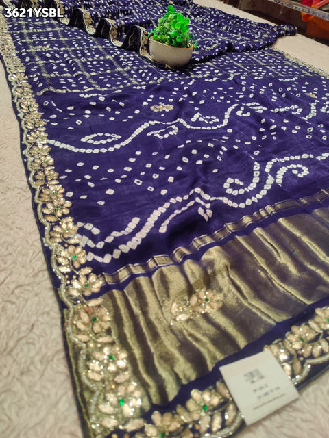 KcPc New Luxury Festive Wear Modal Gaji Silk Gota Patti Saree   PSF