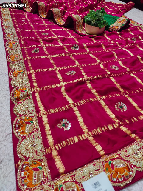 KcPc New Elegant Modal Silk GhathChola Style Saree with Thread Work   VK