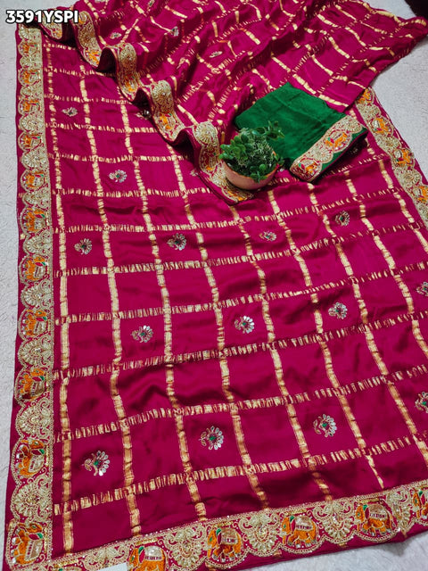 KcPc New Elegant Modal Silk GhathChola Style Saree with Thread Work   VK