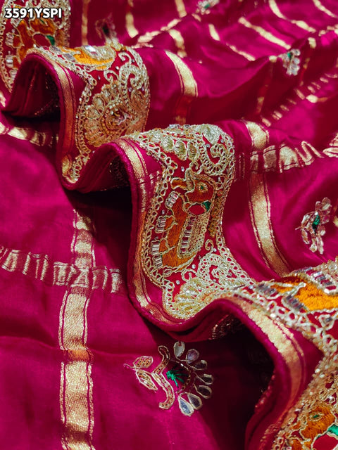 KcPc New Elegant Modal Silk GhathChola Style Saree with Thread Work   VK