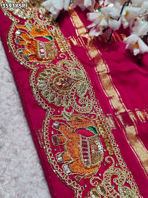 KcPc New Elegant Modal Silk GhathChola Style Saree with Thread Work   VK