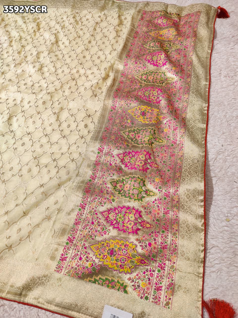 KcPc New Graceful Banarasi Pattern Dola Silk Saree with Blouse  VK