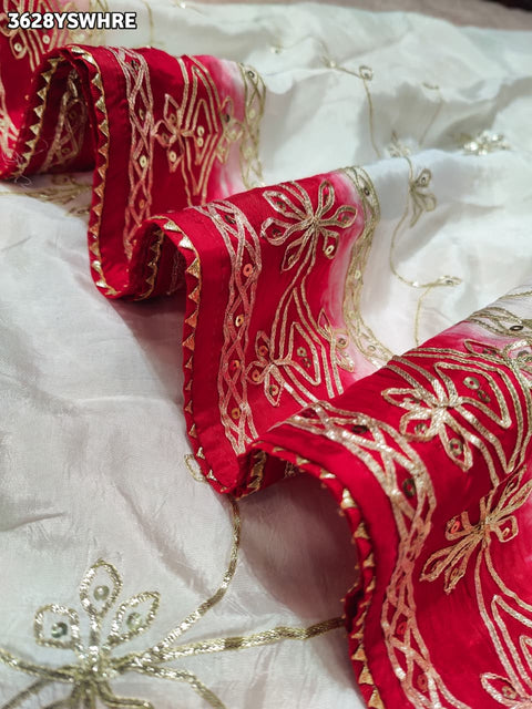 Buy New Festive Faag Style Saree With Gotapatti Work KcPc