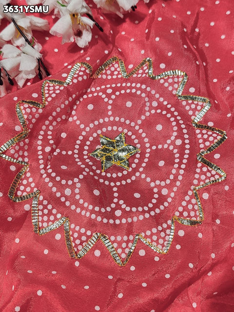 Buy New Festive Russian Silk Fancy Saree with Gotapatti Work KcPc