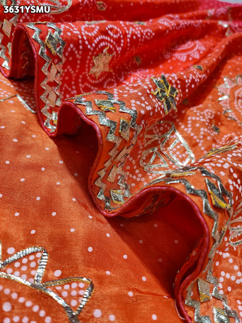 Buy New Festive Russian Silk Fancy Saree with Gotapatti Work KcPc