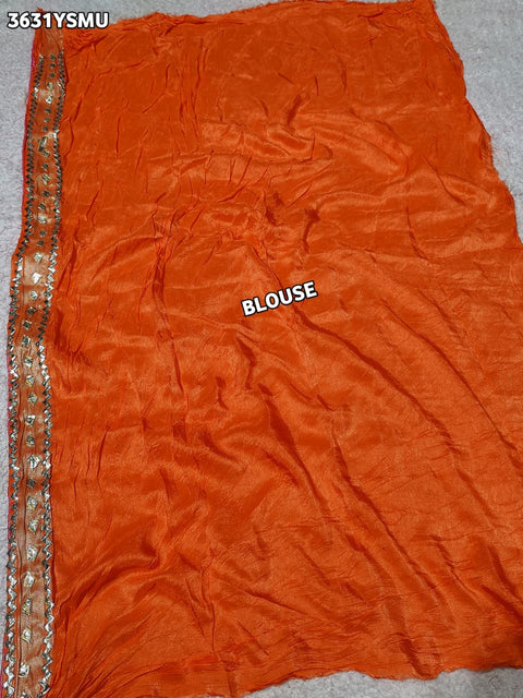 Buy New Festive Russian Silk Fancy Saree with Gotapatti Work KcPc