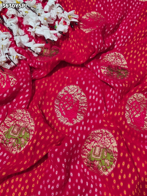 Buy New Festive Bandhani Saree with Cutdana Work KcPc