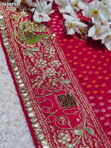 Buy New Festive Bandhani Saree with Cutdana Work KcPc