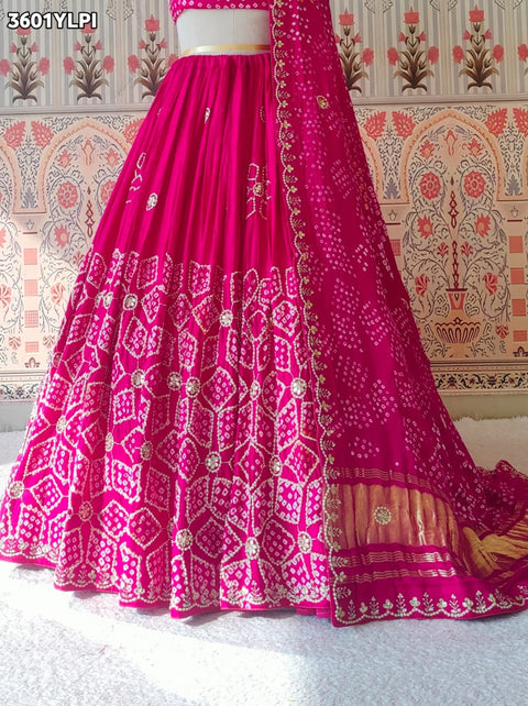 Buy New Bandhani Style Lehenga with GotaPatti Work KcPc