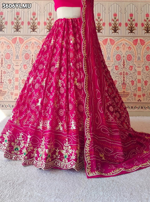 Buy New Premium Bandhani Traditional Wear Lehenga KcPc