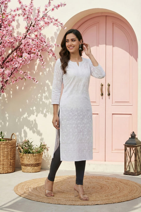 KcPc New Designer Chikankari Embroidered Party Wear Kurti