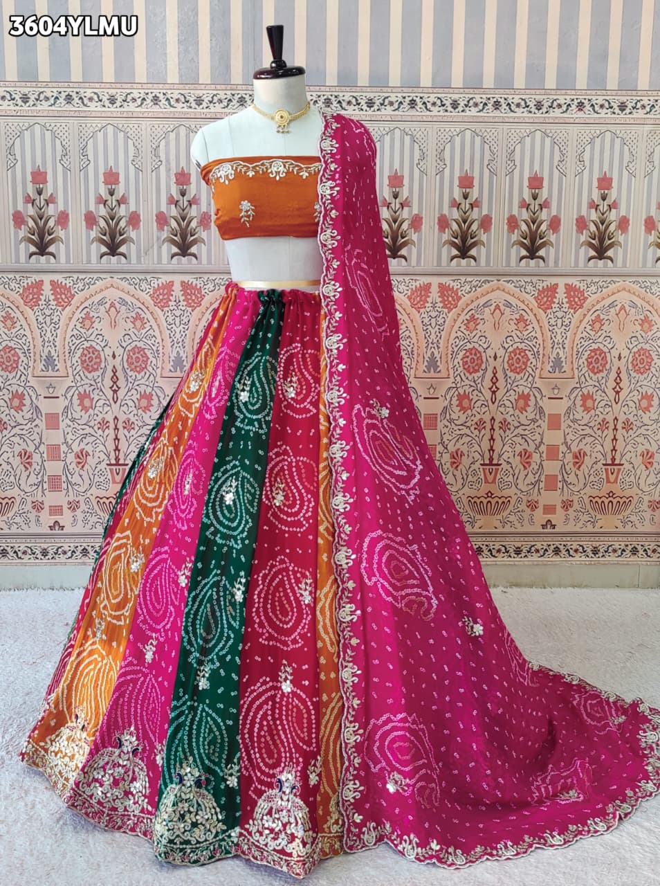 Buy New Royal Bandhani Style Traditional Lehenga KcPc
