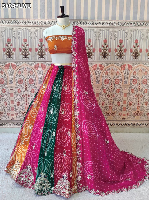 Buy New Royal Bandhani Style Traditional Lehenga KcPc