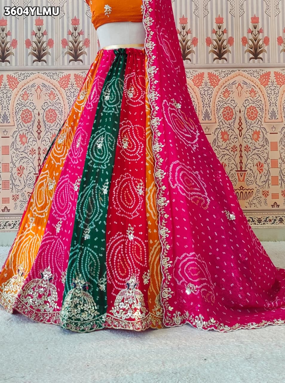Buy New Royal Bandhani Style Traditional Lehenga KcPc