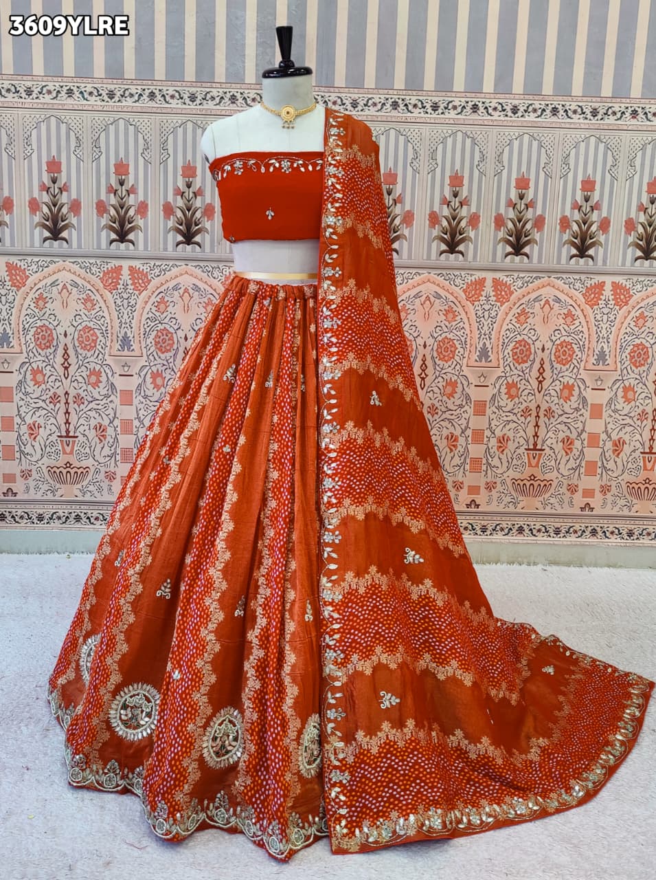 Buy New Royal Bandhani Style Traditional Lehenga KcPc