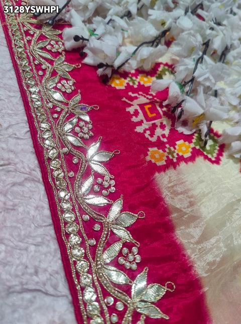 KcPc New Premium HO Silk Patola Style Saree with Zardosi Gota Patti Work – Festive Special  AMT