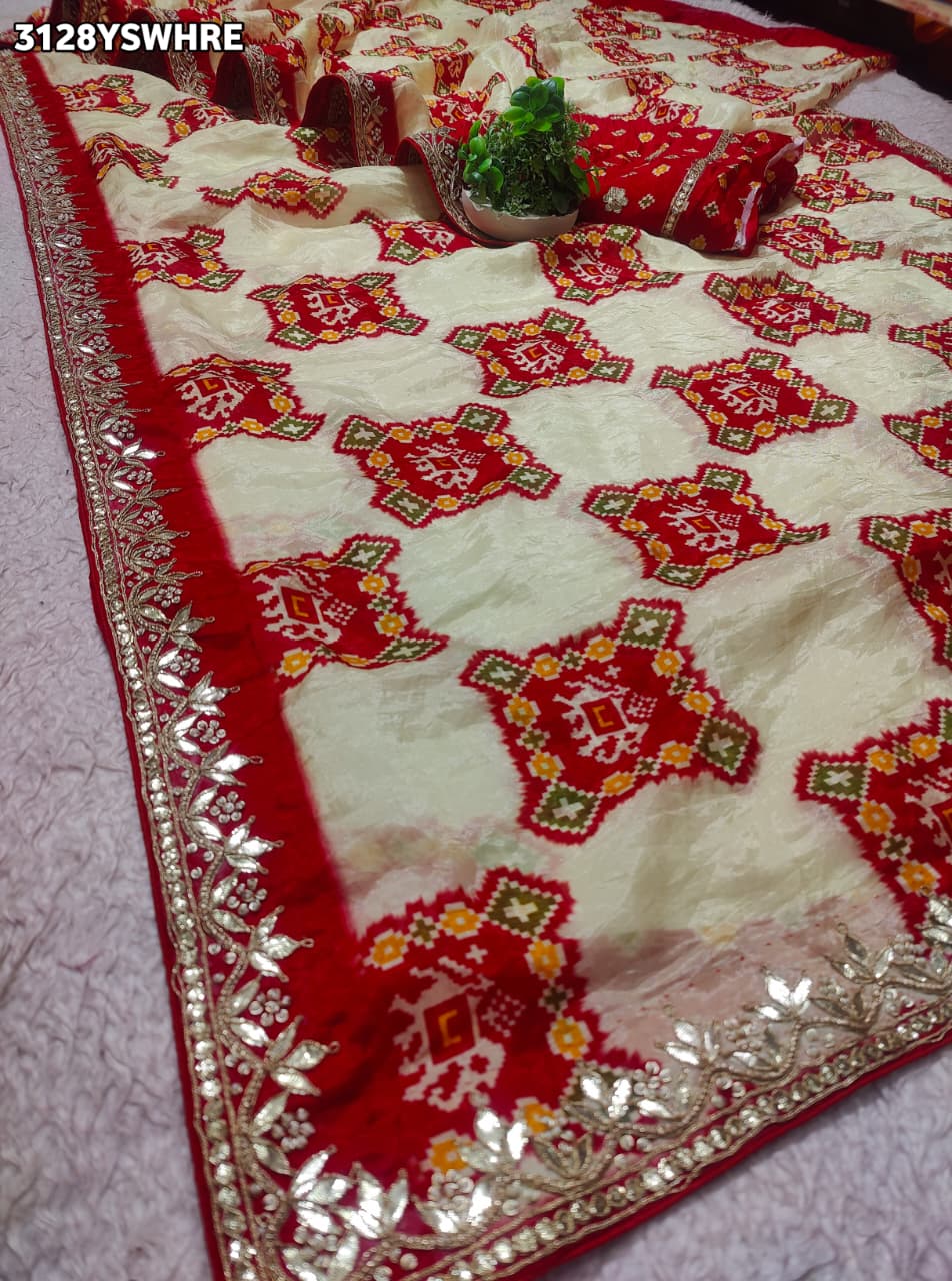 Buy New Royal Patola Style Saree with Zardosi and Gota Patti Work KcPc